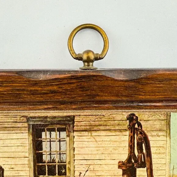 Vintage Rustic Barn Print Daisy Flowers – Wooden Frame Farmhouse MCM Decor - Picture 7 of 11